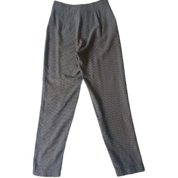 Size 10 L29.5" High Waist B&W Check Trousers Tapered - Picture 5 of 8